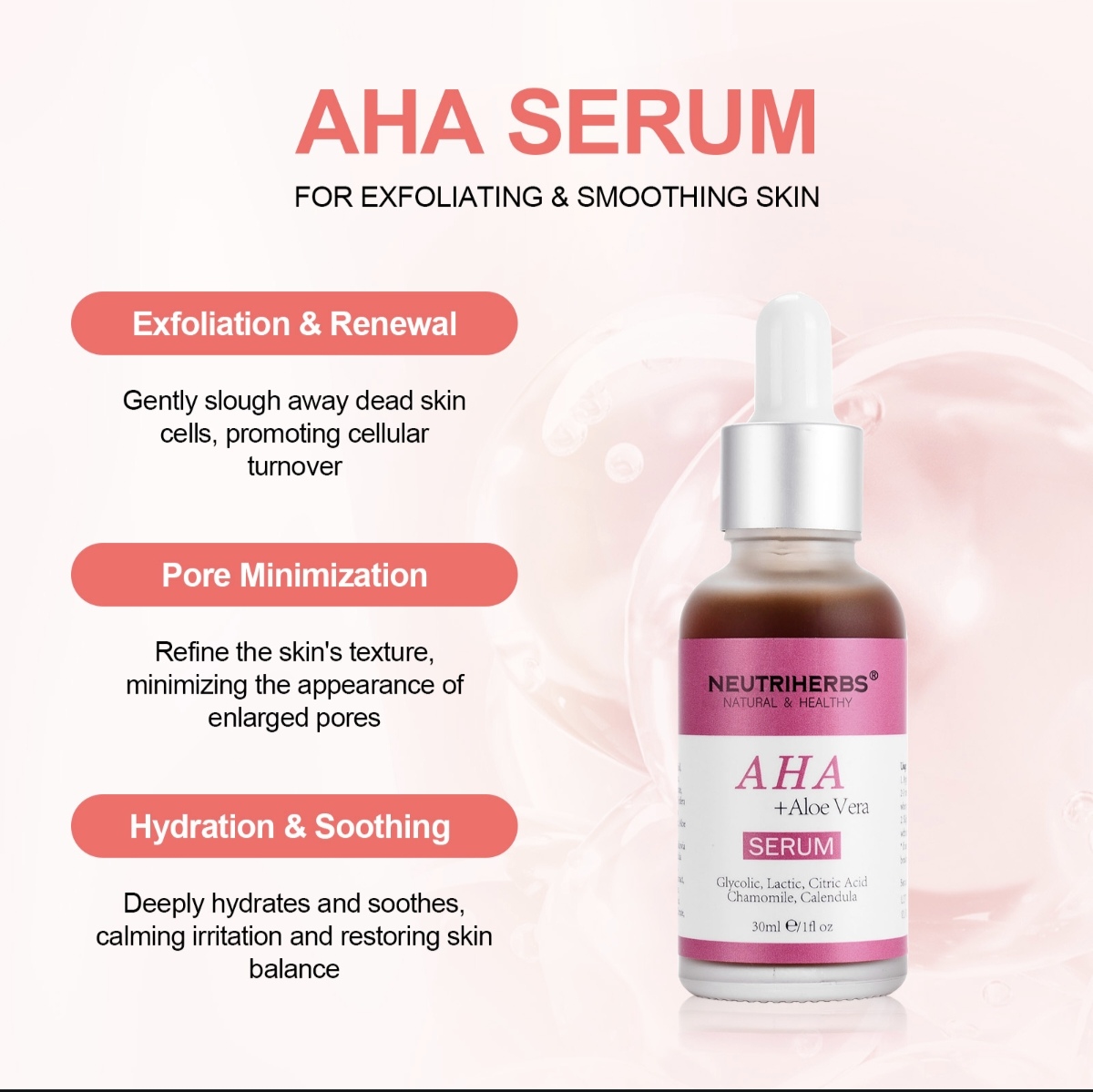 AHA + Aloe Vera Exfoliating Serum thumbnail 2