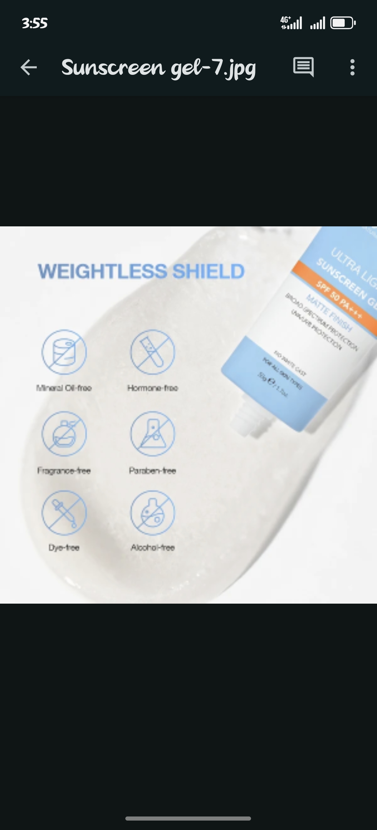 Ultra Light Sunscreen Gel SPF 50 thumbnail 5
