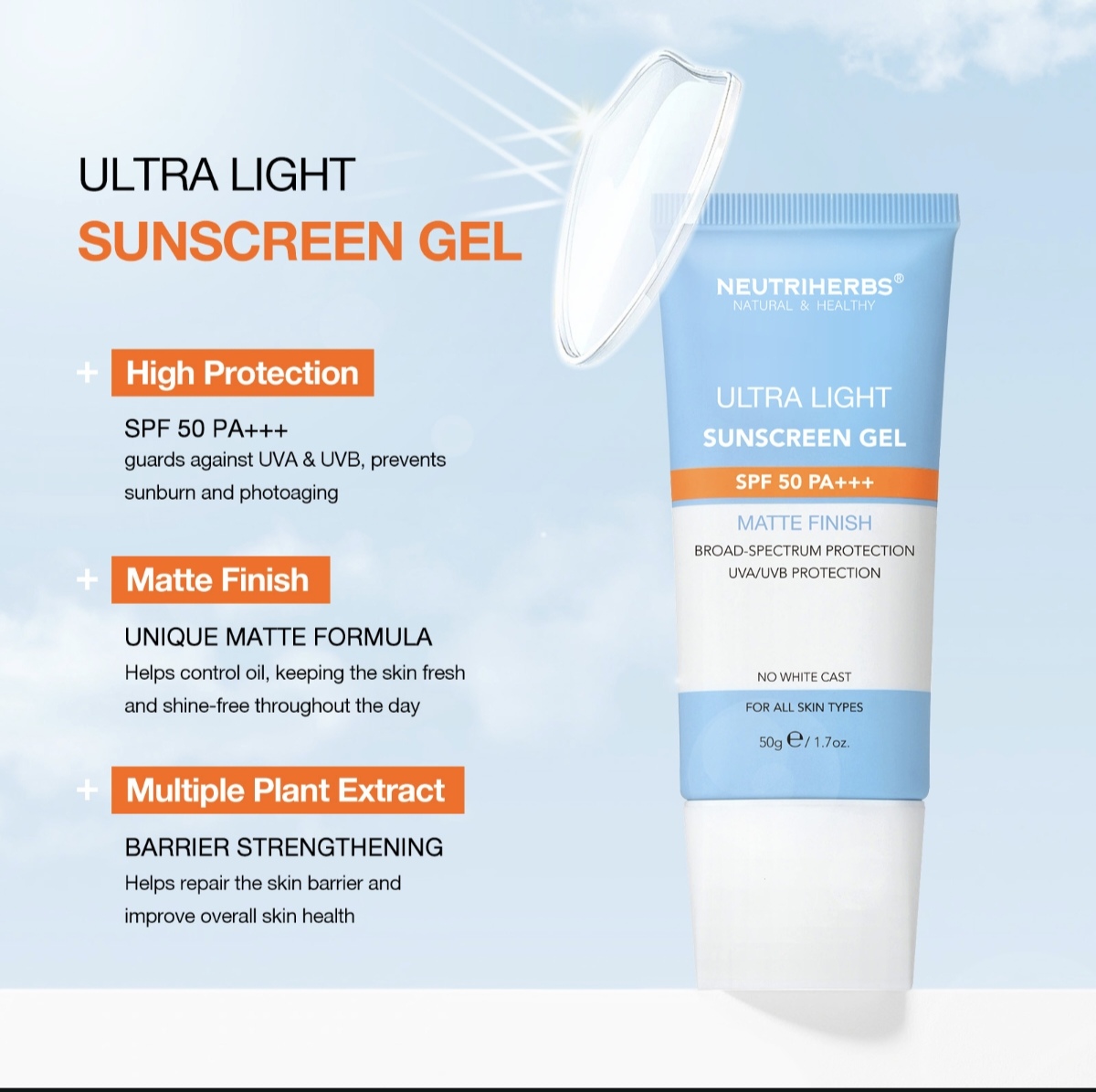 Ultra Light Sunscreen Gel SPF 50 thumbnail 8
